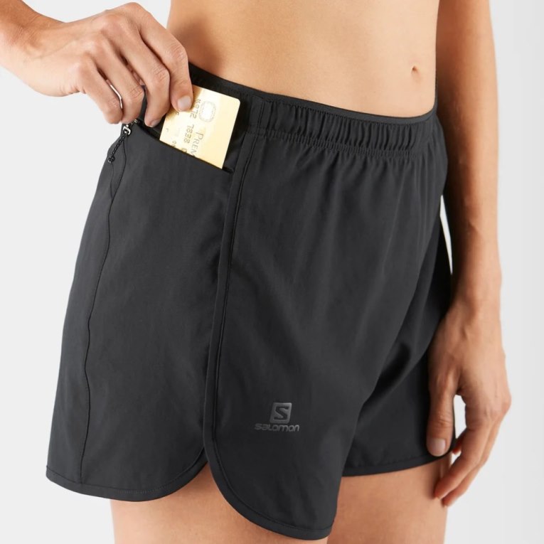 Black Salomon Agile Women's Running Shorts | IE IJ6198